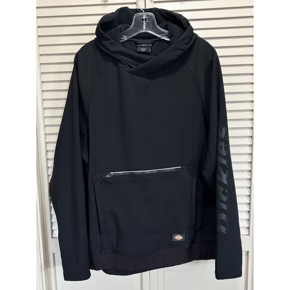 Dickies Black Hoodie Pullover Mask‎ Reflective RN 20697 Size L Fleece Lined Logo
